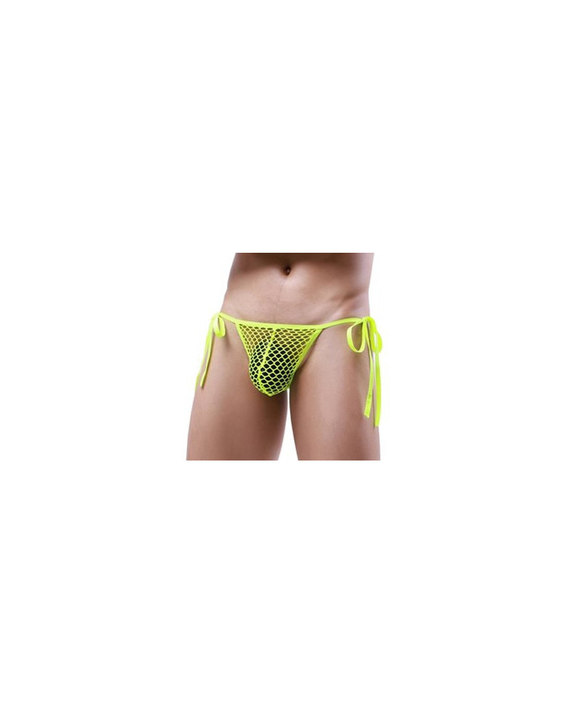 Slip Filet avec Cordons Net Loop Jaune fluo  Couleur principale:Jaune