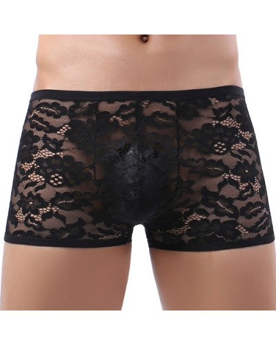 Boxer en dentelle Joao Noir  Couleur principale:Noir