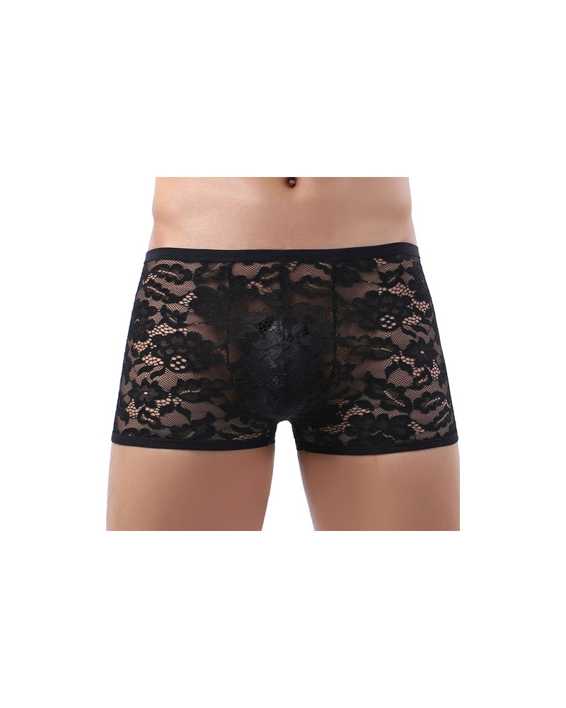 Boxer en dentelle Joao Noir  Couleur principale:Noir