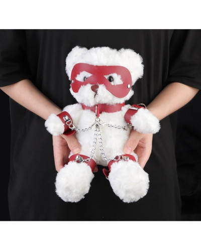 Ours Peluche Teddy Bear Bondage 31cm Blanc 