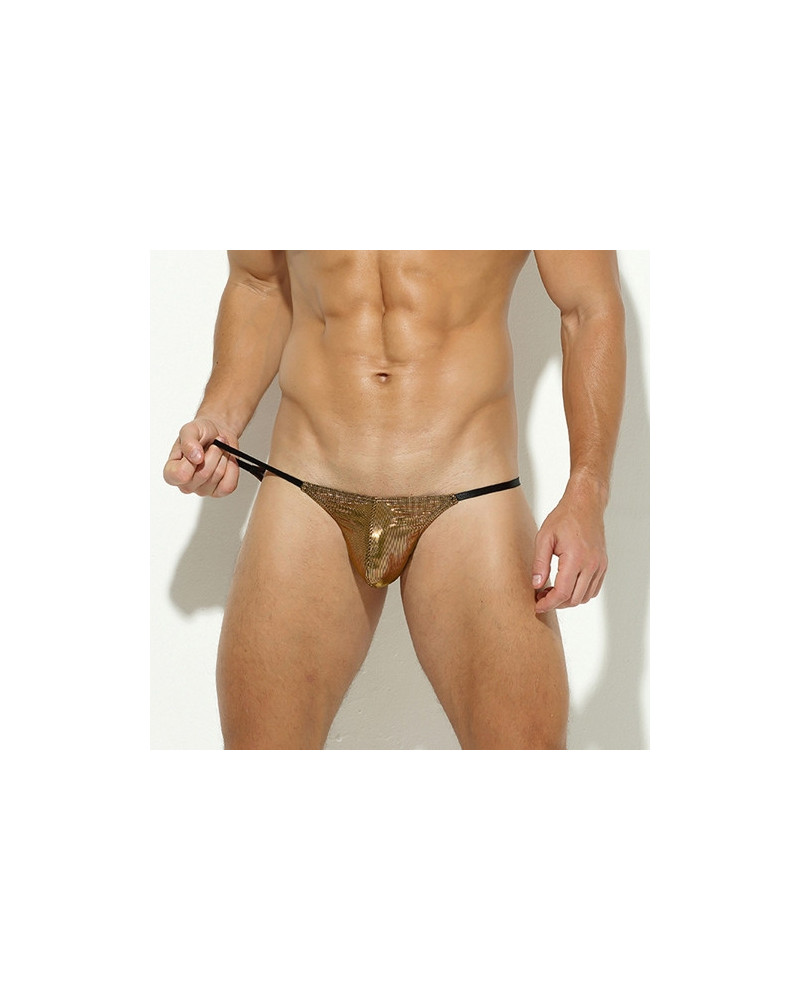 Slip sexy Shiny Line Doré  Couleur principale:Jaune