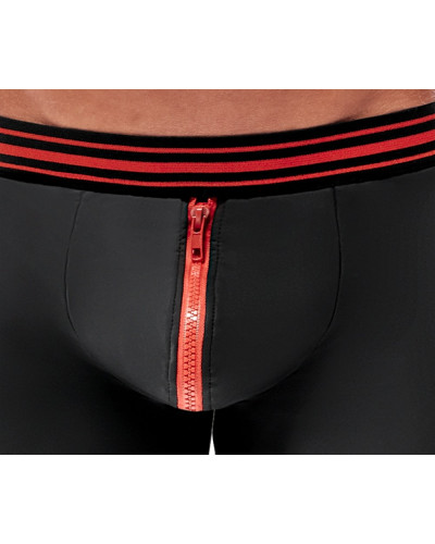Boxer avec zip Tillio Noir-Rouge  Couleur principale:Noir Couleur secondaire:Rouge