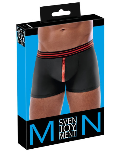 Boxer avec zip Tillio Noir-Rouge  Couleur principale:Noir Couleur secondaire:Rouge