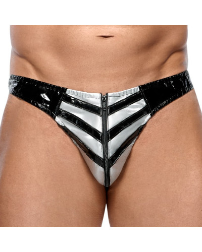 Slip sexy Vinyl Raft Noir-Argenté  Couleur principale:Noir Couleur secondaire:Gris