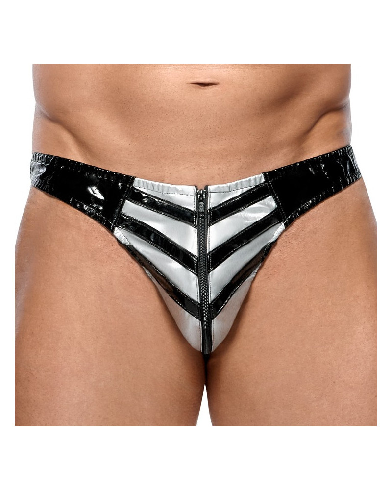 Slip sexy Vinyl Raft Noir-Argenté  Couleur principale:Noir Couleur secondaire:Gris