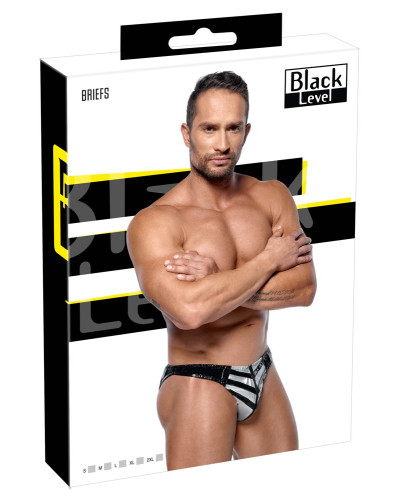 Slip sexy Vinyl Raft Noir-Argenté  Couleur principale:Noir Couleur secondaire:Gris