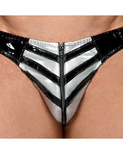 Slip sexy Vinyl Raft Noir-Argenté  Couleur principale:Noir Couleur secondaire:Gris