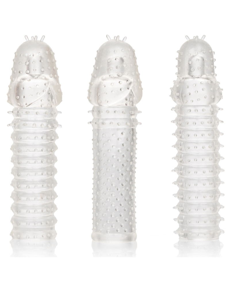 Kit de 3 Gaines de pénis texturées Ribbed Extend 14 x 4cm 