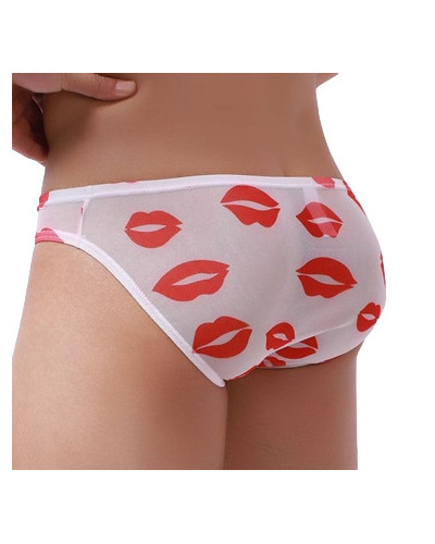 Slip sexy Kiss Lips Blanc  Couleur principale:Blanc