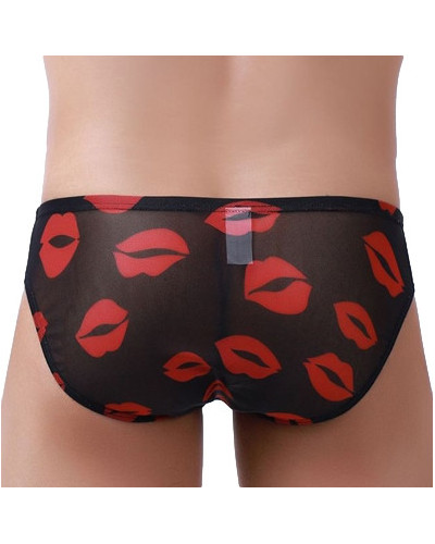 Slip sexy Kiss Lips Noir  Couleur principale:Noir