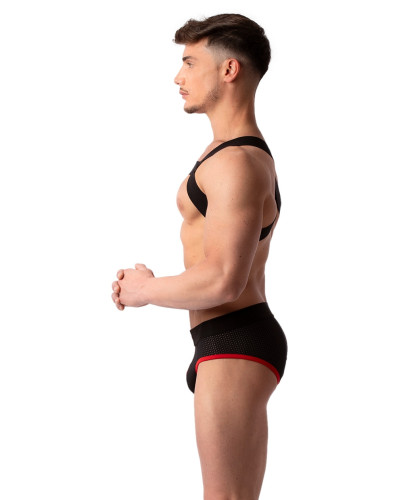 Slip Sicile Noir-Rouge  Couleur principale:Noir Couleur secondaire:Rouge