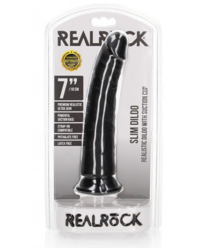 Gode Slim Dildo 18 x 4.2cm Noir 