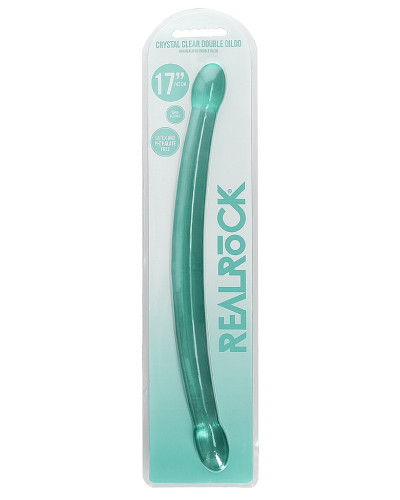 Double gode Crystal RealRock 42 x 3.2cm Vert 