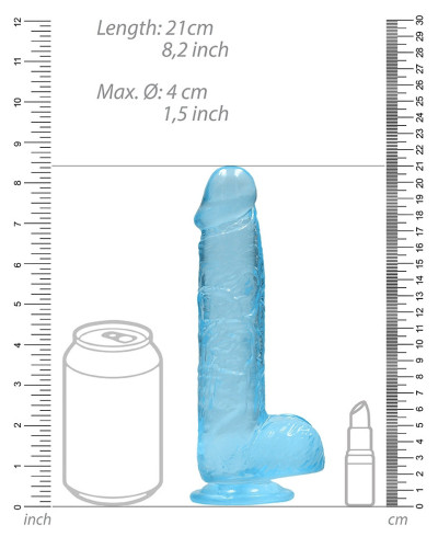 Gode Crystal Clear 16 x 4cm Bleu 