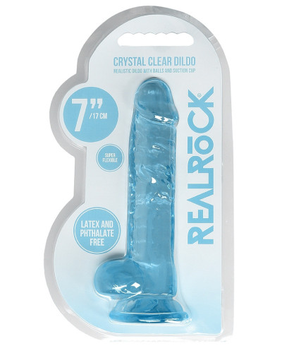 Gode Crystal Clear 14 x 3.5cm Bleu 