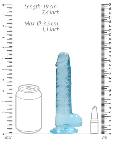 Gode Crystal Clear 14 x 3.5cm Bleu 