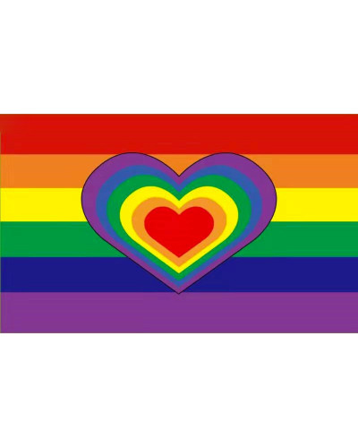 Drapeau Rainbow Heart 90 x 150cm 