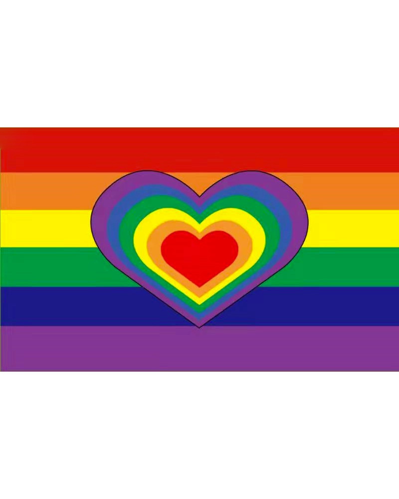 Drapeau Rainbow Heart 90 x 150cm 