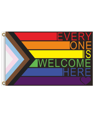 Drapeau LGBT+ Welcome Here 90 x 150cm 