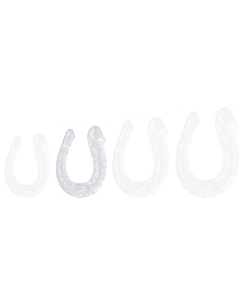 Double Gode transparent U Jelly M 15 x 4cm 