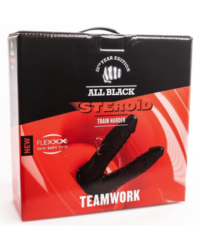 Double Gode ABS03 Teamwork All Black Steroïd 25 x 7cm 