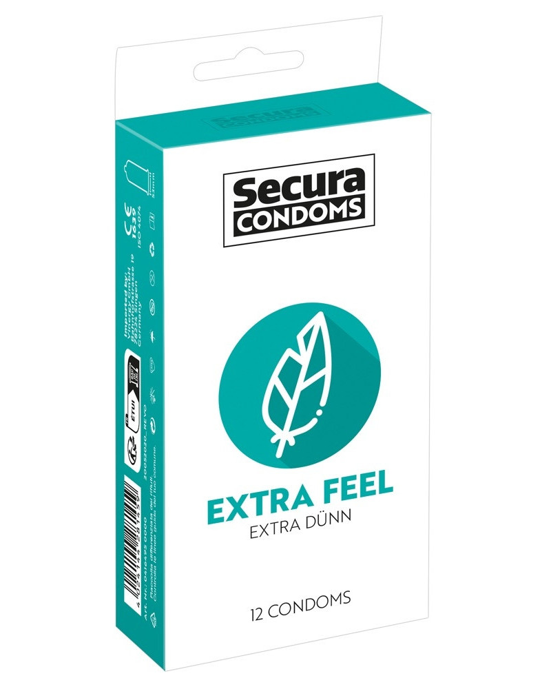 Préservatifs fins en latex Extra Feel x12 
