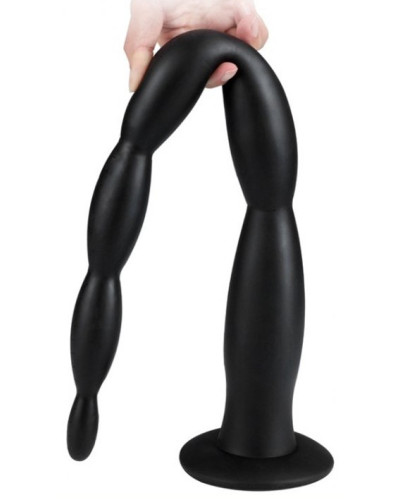 Gode long Scale Beads M 40 x 4cm Noir 