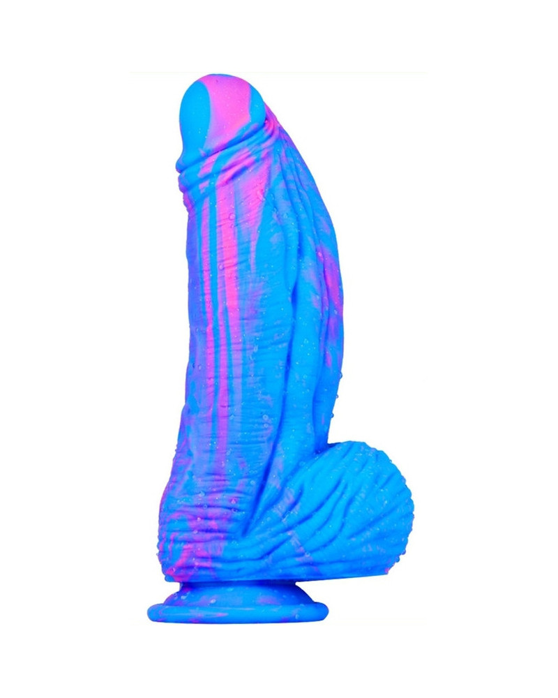 Gode Silicone Fat Dick 18 x 6.5cm Bleu-Rose 