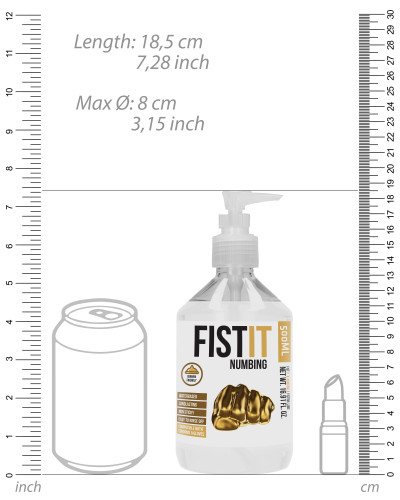 Lubrifiant relaxant Fist It Numbing - Bouteille Pompe 500ml 
