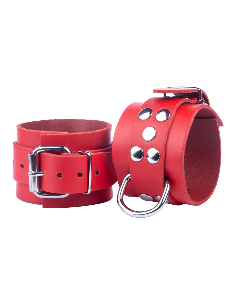 Menottes en cuir Ultra rouges 