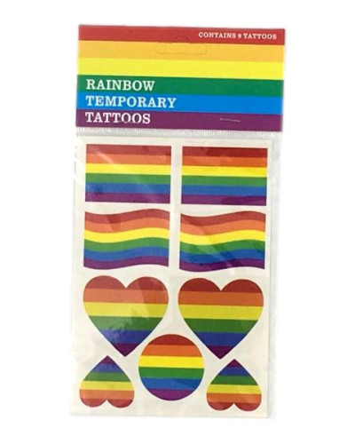 Tatouages éphémères Rainbow x9 