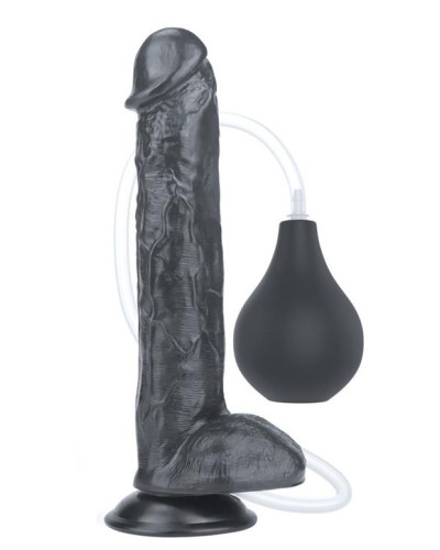 Gode réaliste éjaculateur Squirt 22 x 4.5cm Noir 