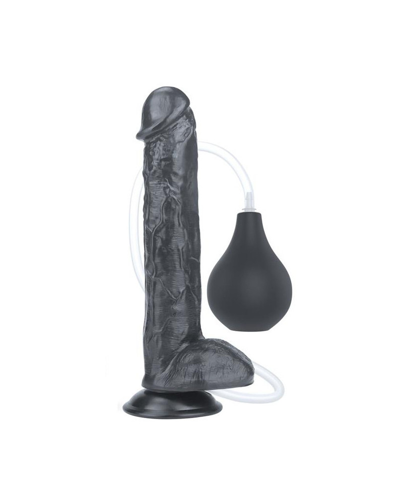 Gode réaliste éjaculateur Squirt 22 x 4.5cm Noir 