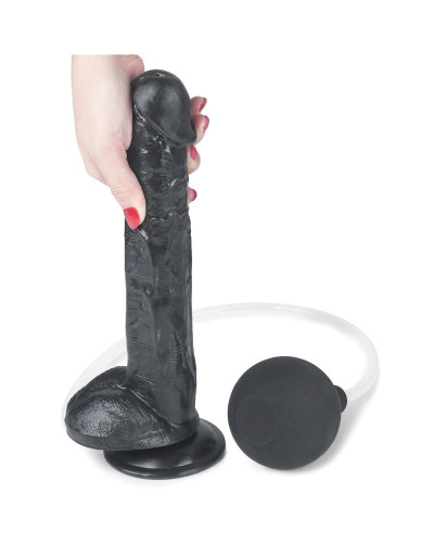 Gode réaliste éjaculateur Squirt 22 x 4.5cm Noir 