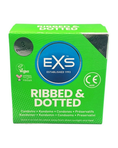 Préservatifs texturés Ribbed & Dotted x3 