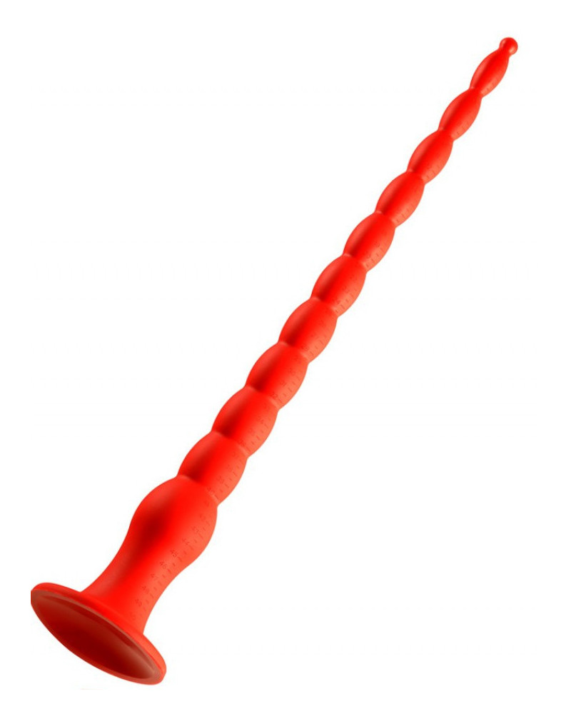 Gode long Stretch Worm N°4 - 50 x 5.2cm Rouge 