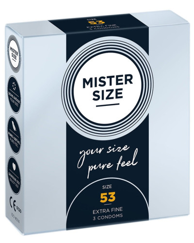 Préservatifs MISTER SIZE 53mm x3 