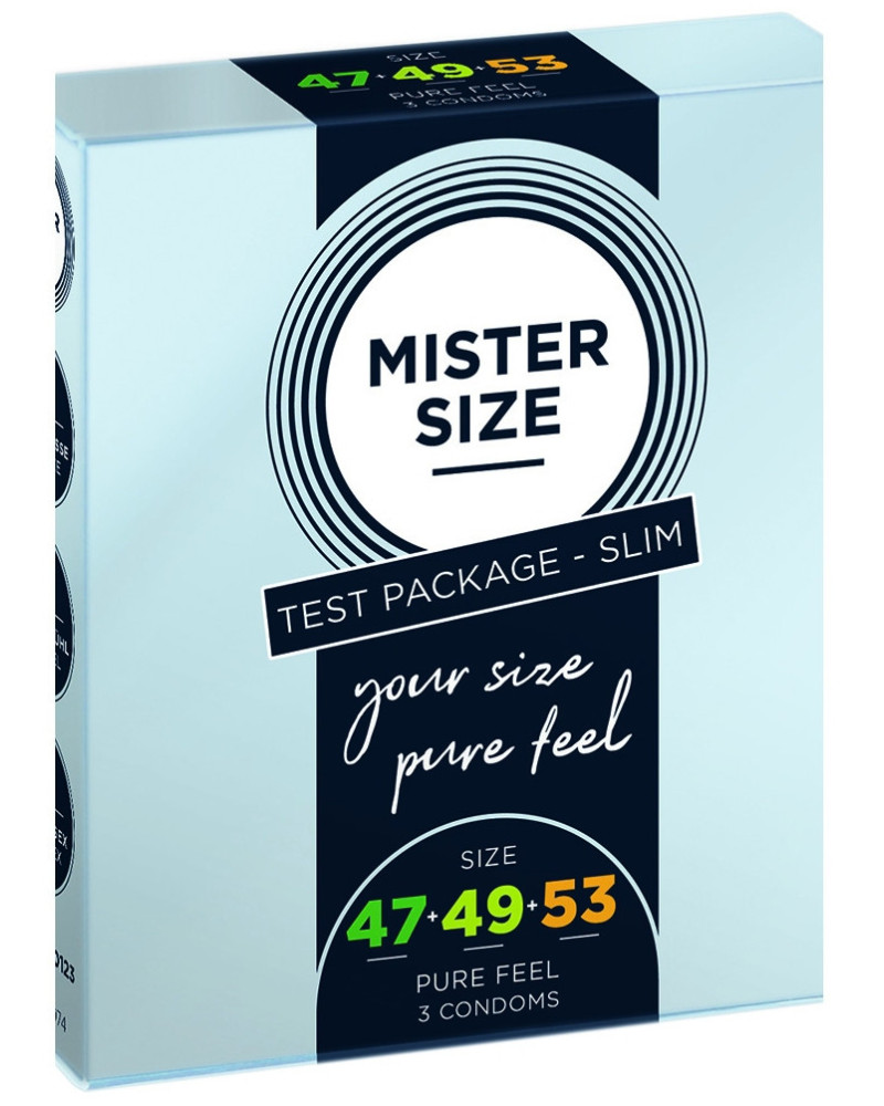 Préservatifs MISTER SIZE Échantillon 3 tailles 47, 49 et 53mm 