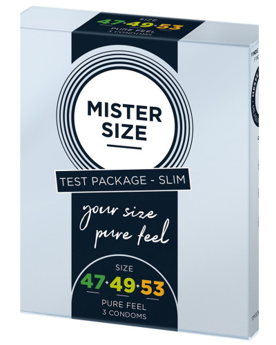 Préservatifs MISTER SIZE Échantillon 3 tailles 47, 49 et 53mm 