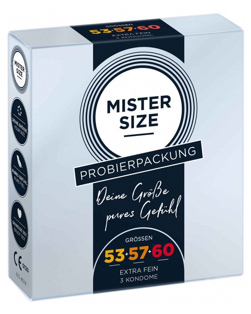 Préservatifs MISTER SIZE Échantillon 3 tailles 53, 57 et 60mm 