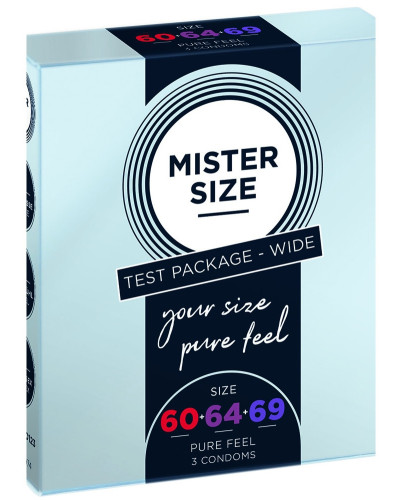 Préservatifs MISTER SIZE Échantillon 3 tailles 60, 64 et 69mm 