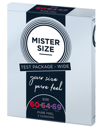 Préservatifs MISTER SIZE Échantillon 3 tailles 60, 64 et 69mm 