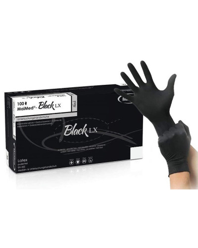 Gants en Latex non poudrés BLACK LX Noir x100  Couleur principale:Noir