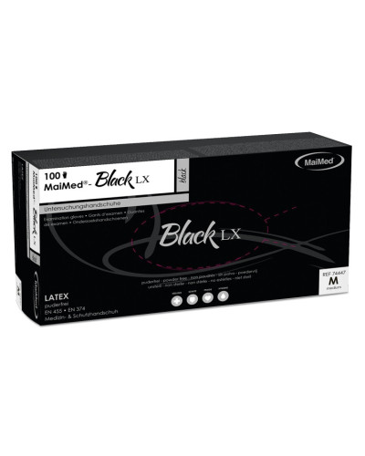 Gants en Latex non poudrés BLACK LX Noir x100  Couleur principale:Noir