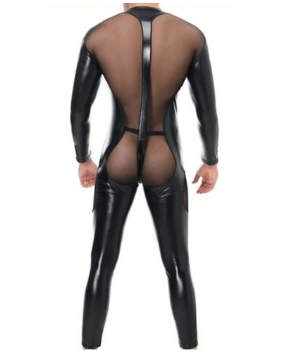 Combinaison intégrale Tulle et Fetish Noire  Couleur principale:Noir