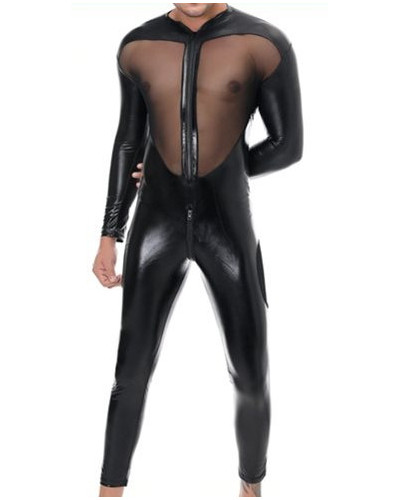 Combinaison intégrale Tulle et Fetish Noire  Couleur principale:Noir