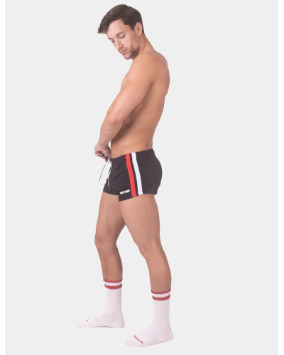 Short Timur Noir Rouge Blanc  Couleur principale:Noir Couleur secondaire:Rouge