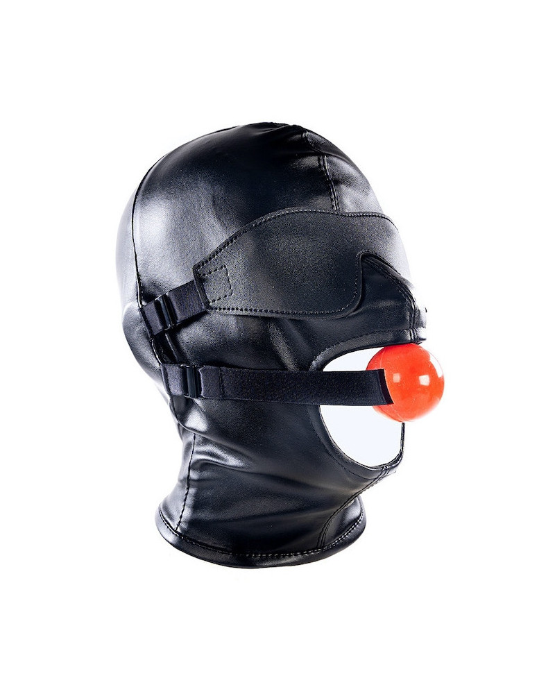 Cagoule SM avec Bâillon et masque Subfull Noire  Couleur principale:Noir