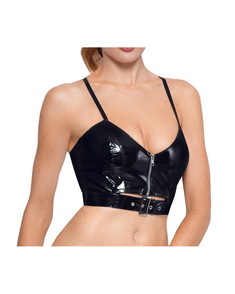 Top VINYL ZIP Noir  Couleur principale:Noir