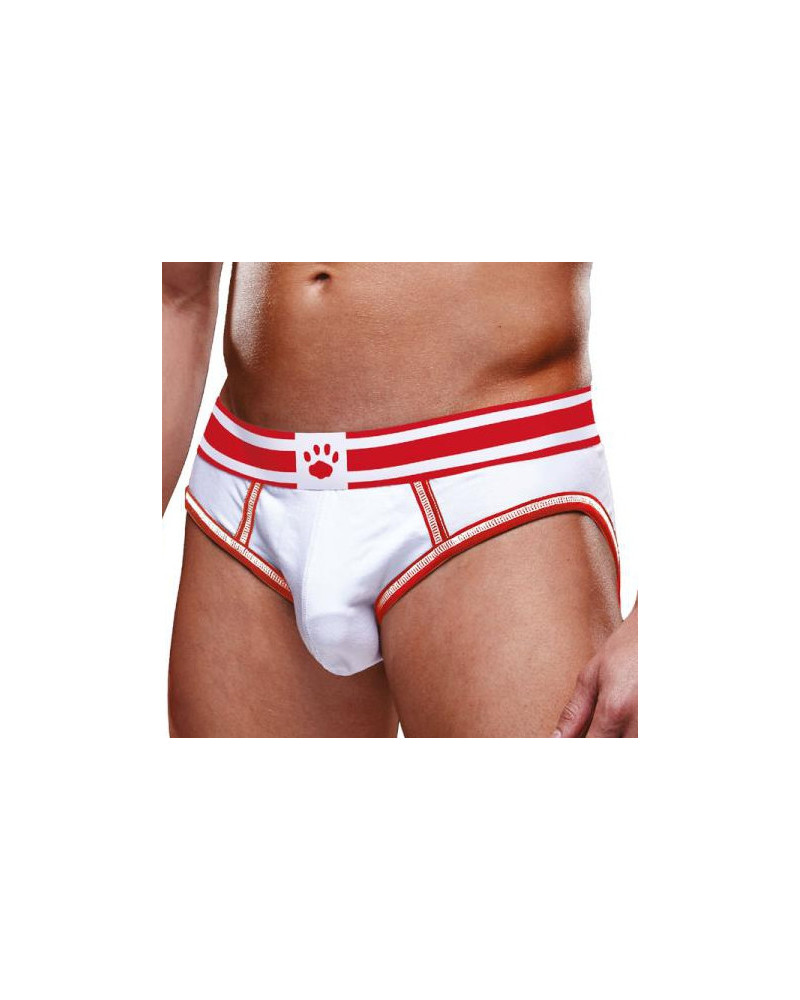 Bottomless Open Brief Prowler Blanc-Rouge  Couleur principale:Blanc Couleur secondaire:Rouge